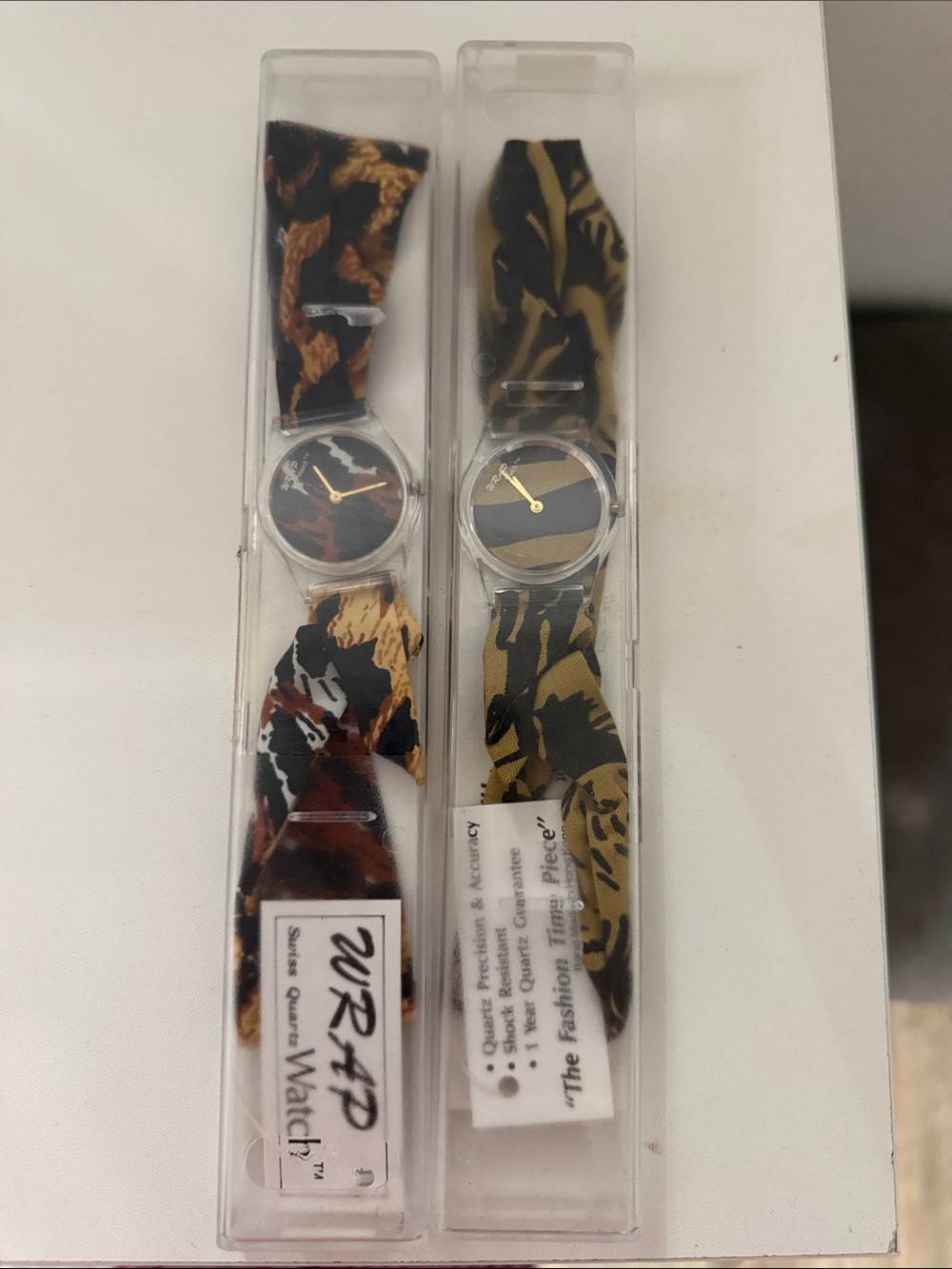 Fashion Wristwatch - Black, Brown & Gold Patterned Band